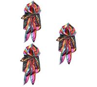 FRCOLOR 3 Piezas bufanda cabezal headband chapéu bonnet satin sombrero pirata para sombreros de larga gorro de raso cintas para la cabeza con tiras anchas gorro turbante paño