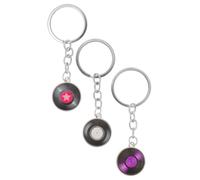 FRCOLOR 3 Piezas Cadena De Llaves De Gramófono Grabar Llavero Anillos De Llave De Música Retro Fiesta Llavero Musical Colgante De Cadena Clave Vinilo Registro Colgante De Llavero Metal
