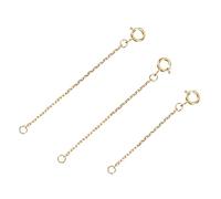 FRCOLOR 3 Piezas collar de cadena extendida pequeño triple chicas pequeña cadena extensor accesorio extendido de joyería DIY cadena de extensión para pulsera plata de ley 925 Golden