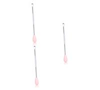 FRCOLOR 3 Piezas cureta de cera de oído herramienta de selección de cera del oído cuchara de acero inoxidable ear cleaner limpiador de oídos cureta de oreja removedor de cera del oído rosa