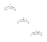FRCOLOR 3 Piezas de cumpleaños coronas de princesa tiara de niña tocado para novia Boda diademas novia de plata tocado de de de cristal de aleación