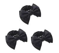 FRCOLOR 3 Piezas De Elegante Tocado Con Lazo Redecilla Elástica Para El Pelo Para Mujer Para Oficina Y Fiestas.