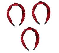 FRCOLOR 3 Piezas Diadema Con De Corazón Diademas Negras Para Desgaste Del Pelo Del Decoración Del Pelo Del Partido Decoración Del Corazón Diadema De Rendimiento Rojo Tela