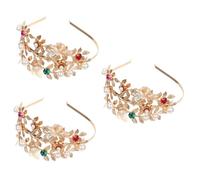 FRCOLOR 3 Piezas diadema con de hojas damas diademas cintas para el cabello para mujeres sombreros para mujeres diademas novia diadema para niña de Metal
