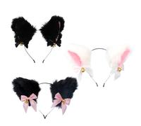 FRCOLOR 3 Piezas Diadema Con Orejas De Gato Traje Fornido Aros Para El Cabello Diademas Con Orejas De Leopardo Diadema Con Orejas De Ardilla Preciosas Diademas De Felpa Tela