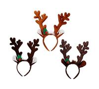 FRCOLOR 3 Piezas Diadema De Asta De Ciervo Navideña Para Fiestas De Navidad y Disfraces De Ciervo Hecha De Material Suave y Duradero Para Adultos y Tocado De Astas Para Fiestas Temáticas