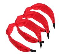 FRCOLOR 3 Piezas Diadema Orejas de Conejo Lazo Tela Elástica Accesorios para Mujeres y Niñas Fiestas Cotillón