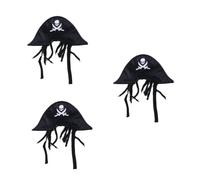 FRCOLOR 3 Piezas Disfraz de Pirata para Perro Gato Cachorro Pirata Perros Peluca Suministros para la Fiesta de Halloween Sombrero Pirata de Halloween Víspera de Todos los Santos Accesorios