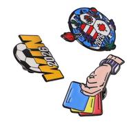 FRCOLOR 3 Piezas Juego de Broches de Solapa de Aleación Diseño Único de Fútbol para Camisetas y Mochilas, Resistente al Desgaste, Adecuado para Uso Diario y Viajes