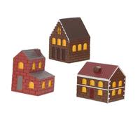 FRCOLOR 3 Piezas Miniature Fairy Garden Houses Kit Resin Mini Village Dollhouse Ornaments For Desktop Scenery Decoration Japanese Style Micro Landscape Accessories