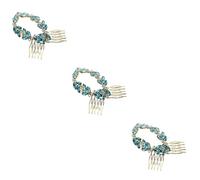 FRCOLOR 3 Piezas Pieza Peine Pelo Cadena Diamantes Imitación Pinza Pelo Dama Honor Accesorio Para El Cabello Boda Tiara Cristal Pedazo Cabello Novia