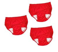 FRCOLOR 3 Piezas ropa interior de incontinencia de ancianos escritos de orina de los hombres ropa interior embarazada para mujeres pantalon impermeable pantalón impermeable algodón rojo