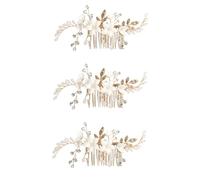 FRCOLOR 3 Piezas tocados de novia accesorios para el cabello para niñas peines decorativos para el cabello diademas novia tiaras de novia accesorios para el cabello de flores aleación