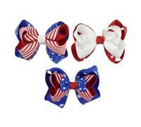 FRCOLOR 3 Pinzas Para El Pelo Para El Día De La Independencia Para Niños Lazos Con La Bandera Estadounidense Horquillas Para Celebraciones Patrióticas Del 4 De Julio Y El Día Nacional De