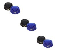 FRCOLOR 3 Series Gorra De Azafata De Vuelo Para Mujer Gorra De Uniforme De Azafata De Avión Gorra De Lentejuelas Para Mujer Gorra De Cosplay Gorras UV Gorra Plegable 2 piezas x 3