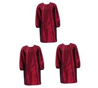 FRCOLOR 3 Uds Monos De Barbería Mantón Rojo Para Mujer Poncho Rojo Mantón Para Mujer Champú Para Cabello De Color Delantal Para Mujer Vestido De Corte De Pelo De Salón