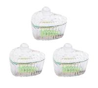 FRCOLOR 3 vasos de cristal para uñas acrílicas para arte de uñas, taza de polvo líquido, cuenco de cristal de uñas, recipiente para, vaso para, vaso de manicura, plato