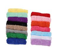 FRCOLOR 30 Piezas Bandanas Crochet Elásticas Retro Tejidas Suaves Cintas para Pelo Hippie Ajustables para Niñas Disfraz Halloween Deportes Exterior