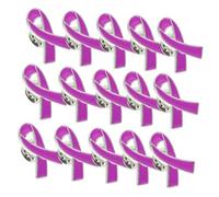 FRCOLOR 30 Piezas Broche Morado De Cinta Broches De Cinta Violencia Pequeño Insignia De Prendedor Para Actividades Especiales Broche Benéfico