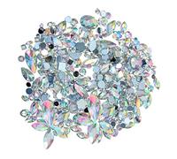 FRCOLOR 300piezas Broca Plana Acrílica De Pedrería Plana Para Uñas Decoración De Manicura Pedrería Para Manicura Adornos De Decoraciones De Diy Dijes De Para Uñas