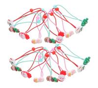 FRCOLOR 30piezas Gomas Pelo Navideñas para Niñas Cintas Elásticas Cabello Que No Dañan el Cabello Accesorios Coloridos Escuela y Eventos Festivos