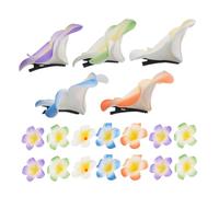 FRCOLOR 30piezas Pinzas Pelo Flores Tropicales Pinzas De Plumeria Hawaiana Para Mujer Accesorios Cabello Flores Para Fiesta Temática La Playa Tocados De Imitación De Frangipani
