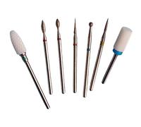 FRCOLOR 35 Piezas broca para uñas brocas para manicura hermana geles juegos de uñas quitar esmalte de uñas brocas pedacitos de uñas diamante cabeza de molienda clavo Escamas de uñas suite