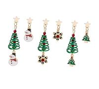 FRCOLOR 3pares Pendientes De Árbol De Navidad Creativos Asymmetrico Pendientes Colgantes Navideños Adornos Orejas