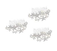 FRCOLOR 3pcs Haarkamm Kristall Hochzeitskopfschmuck für die Braut Haarperlen Strasskamm Kämme Tiara Brautkamm Haarkamm mit Strass Kopfbedeckung Haarschmuck Strass Damen