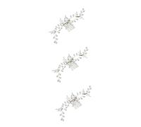 FRCOLOR 3pcs Kopfschmuck für die Braut haarschmuck haar zubehör Haarkamm aus Kristall Hochzeit Haarspange Haarklammer Haarnadel Haarnadel Brauteinsatzkamm Brauthaarkamm Perle Kopfbedeckung Fräulein