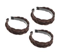 FRCOLOR 3pcs Perücke Stirnband Damenstirnbänder für das Haar Zopfband damengeschenkideen party haarreif Haargummis Perücken Frauen Haareil Stirnband aus geflochtenem Haar rutschfest