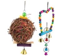 FRCOLOR 3pcs Zubehör für Papageienkäfige Vogelkäfigspielzeug für Haustiere Vogelsteht für Papageien Spielzeuge Spielzeug für Periquitos Vogelzubehör holz die Schaukel Nahrungssuche