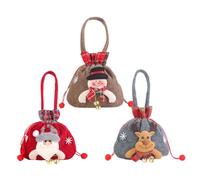 FRCOLOR 3piezas Bolsas de Obsequio Navideñas Pequeñas Cordón Bolsas Vacías para Dulces Regalos para Fiestas de Navidad