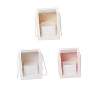 FRCOLOR 3piezas Cajas Transparentes Cajas Para Embalar Flores Estuches Para Almacenar Flores Portátiles Ventana Transparente