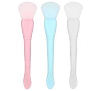 FRCOLOR 3piezas Cepillo De Silicona Para Mascarilla Facial Aplicadores De Doble Extremo Herramientas De Belleza Para Aplicar Mascarilla Rostro
