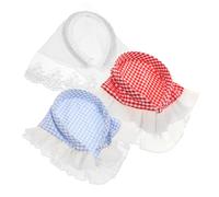 FRCOLOR 3piezas Cuadros Cabeza Diadema Para Mujer Ligera Estilo Pastoral Bandana Decorativa Pelo Pañuelos Cuadros