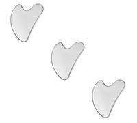 FRCOLOR 3piezas Herramienta De Masaje Facial Guasha De Acero Inoxidable Forma De Corazón Tabla De Raspado Facial Masajeador Compacto y Ligero Para Aliviar Tensiones y Mejorar La