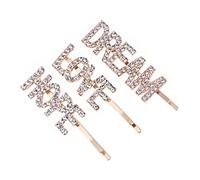 FRCOLOR 3piezas Pasadores De Pelo Con Letras Brillantes Para Mujeres y Niñas Clips De Moda Con Diseño De Love Hope y Dorado