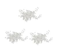 FRCOLOR 3piezas Peine De Perlas Para Novias Rhinestones y Diseño De Accesorio De Cabello Elegante Para Bodas y Plateado