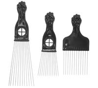 FRCOLOR 3piezas Peine Para Permanente y Tinte De Metal Herramienta De Peluquería Para Cabello Rizado Peine Afro Para Peinado De Cabello