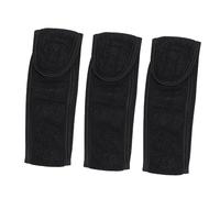 FRCOLOR 3piezas Tocado Con Diadema Para Spa Facial Rizo Negro Elástico Con Cinta Adhesiva Para Maquillaje y Cuidado Del Rostro