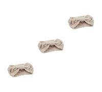 FRCOLOR 3st Turbante Crochet Crochet Headwear Punto Cruz Hairband Bowknot-ohrwärmer Diademas para el frío Elástico Haarbänder Haargummi Winter Stirnband Damen Weiß