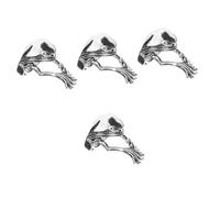 FRCOLOR 4 Anillos De Rana Para Hombre De Moda De Metal Ajustables De Aleación De Plata