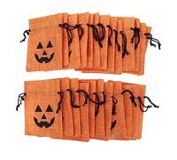 FRCOLOR 4 Juegos Bolsa De Dulces Bolsa De Bolsa De Cordón De Halloween Mini Bolso Bolsas De Compra Víspera De Todos Envolver Bolsas Juguetes Orange Lino 25 Piezas * 4