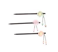FRCOLOR 4 Juegos De Horquillas Chinas Únicas Hechas A Mano De Madera Con Forma De Flor Para Mujer Elegantes Y Versátiles Para Todo Tipo De Cabello (3 Piezas X 4)
