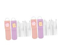 FRCOLOR 4 Juegos orejera cepillo para limpiar los oídos limpiador de oídos recogedor de cera del oído ear wax cleaner earwax cleaner pinzas para las orejas removedor de cera del oído PU