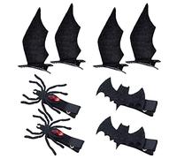 FRCOLOR 4 pares de horquillas para el pelo de Halloween, decoración de Halloween, lazos para el pelo, horquillas para el pelo para fiestas de hierro