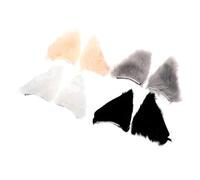 FRCOLOR 4 Pares Diadema de Orejas de Gato de Felpa Accesorios para Cabello para Cosplay de Disfraces y Halloween Incluye Blanco Negro Gris y Beige