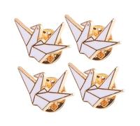 FRCOLOR 4 Pcs Origami Crane Broch Pins for Women Creative Cartoon Insignia Pins Lindos Broches De Metal Para Ropa Accesorios De Moda De Aleación De Zinc De Zinc