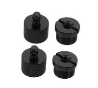 FRCOLOR 4 Piezas Adaptador de Rosca para Micrófono Aluminio Hembra Macho y Hembra Macho Convertidor de Tornillo para Soporte y Clip de Micrófono Adaptador Resistente para Estudio y DSLR